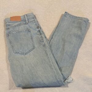 Pistola High Rise Relaxed Roller Distressed Jeans Light Wash size 29